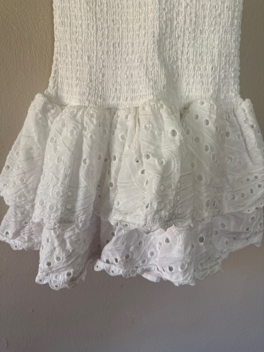 iris White Strapless Eyelet Ruffle Sundress - Picture 4 of 8
